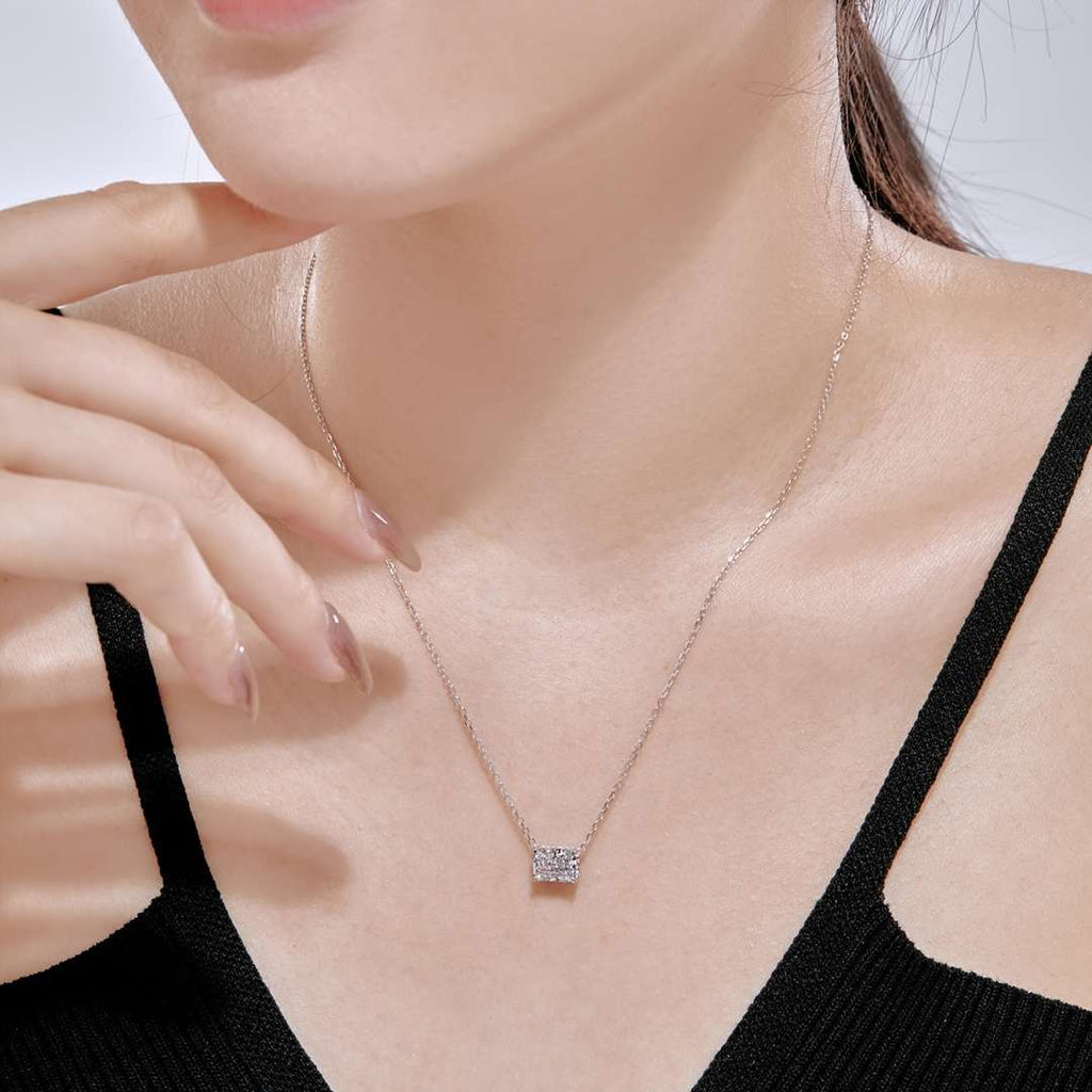 [Clover Jewelry]ラグジュアリースクエアシェイプカラフルネックレス