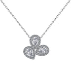 [Clover Jewelry]Elegante Blumenförmige Halskette mit Tropfenschliff