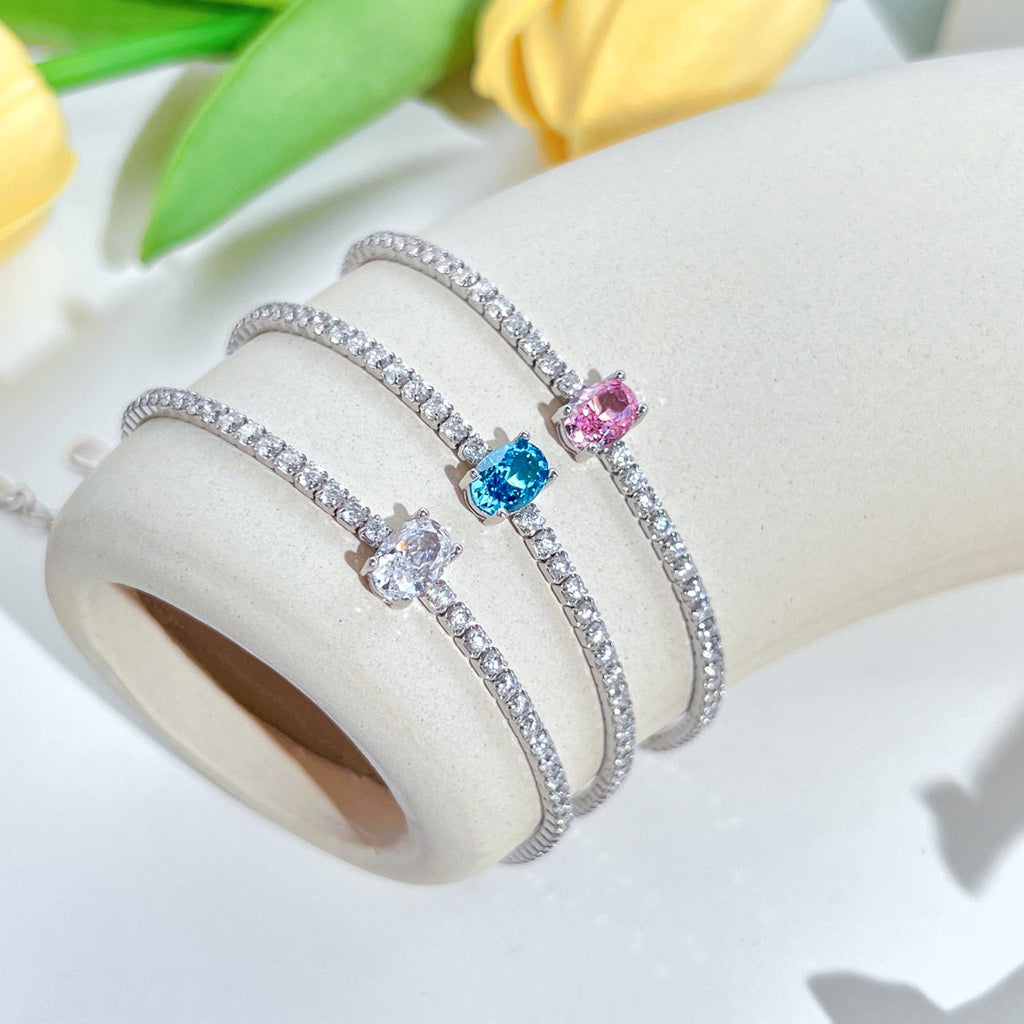 [Clover Jewelry]0.75 Karat Exquisites ovales Armband für jeden Tag