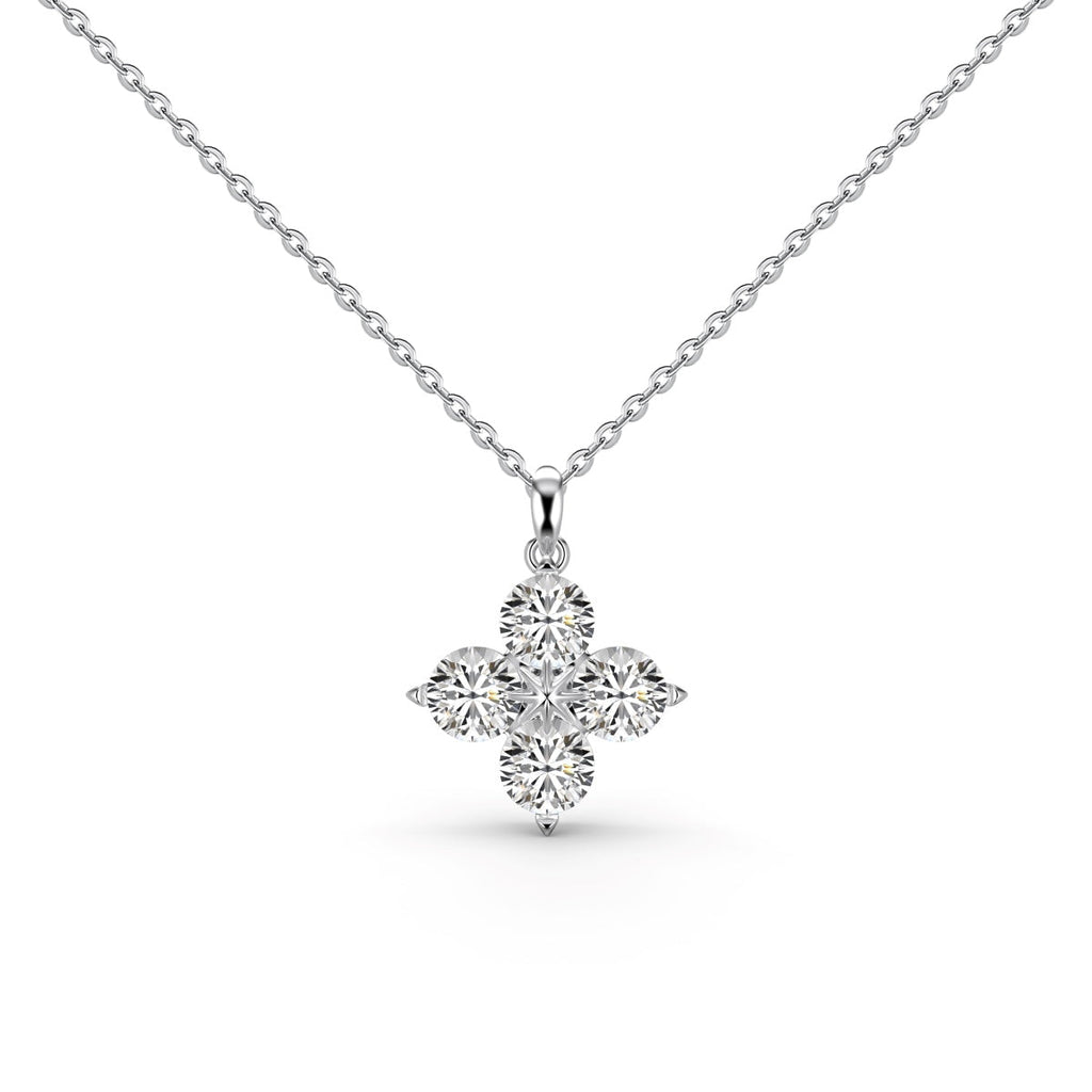 [Clover Jewelry]Vierblättriges Kleeblatt und achtzackige Stern-Halskette