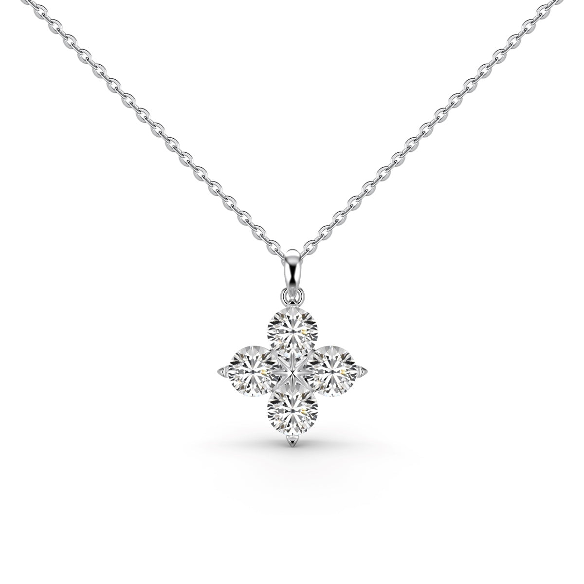 [Clover Jewelry]Vierblättriges Kleeblatt und achtzackige Stern-Halskette
