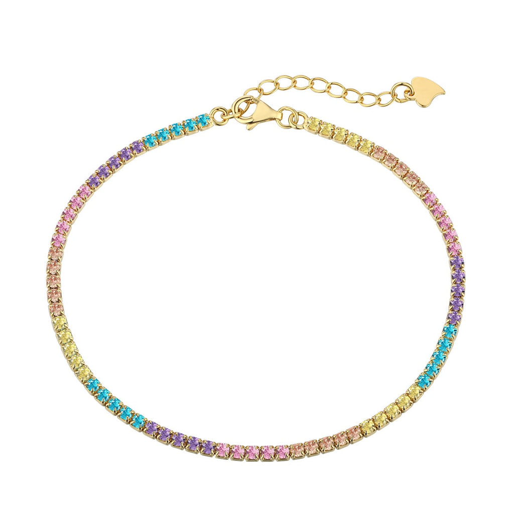 [Clover Jewelry]Funkelndes, farbenfrohes Armband für jeden Tag mit rundem Schliff