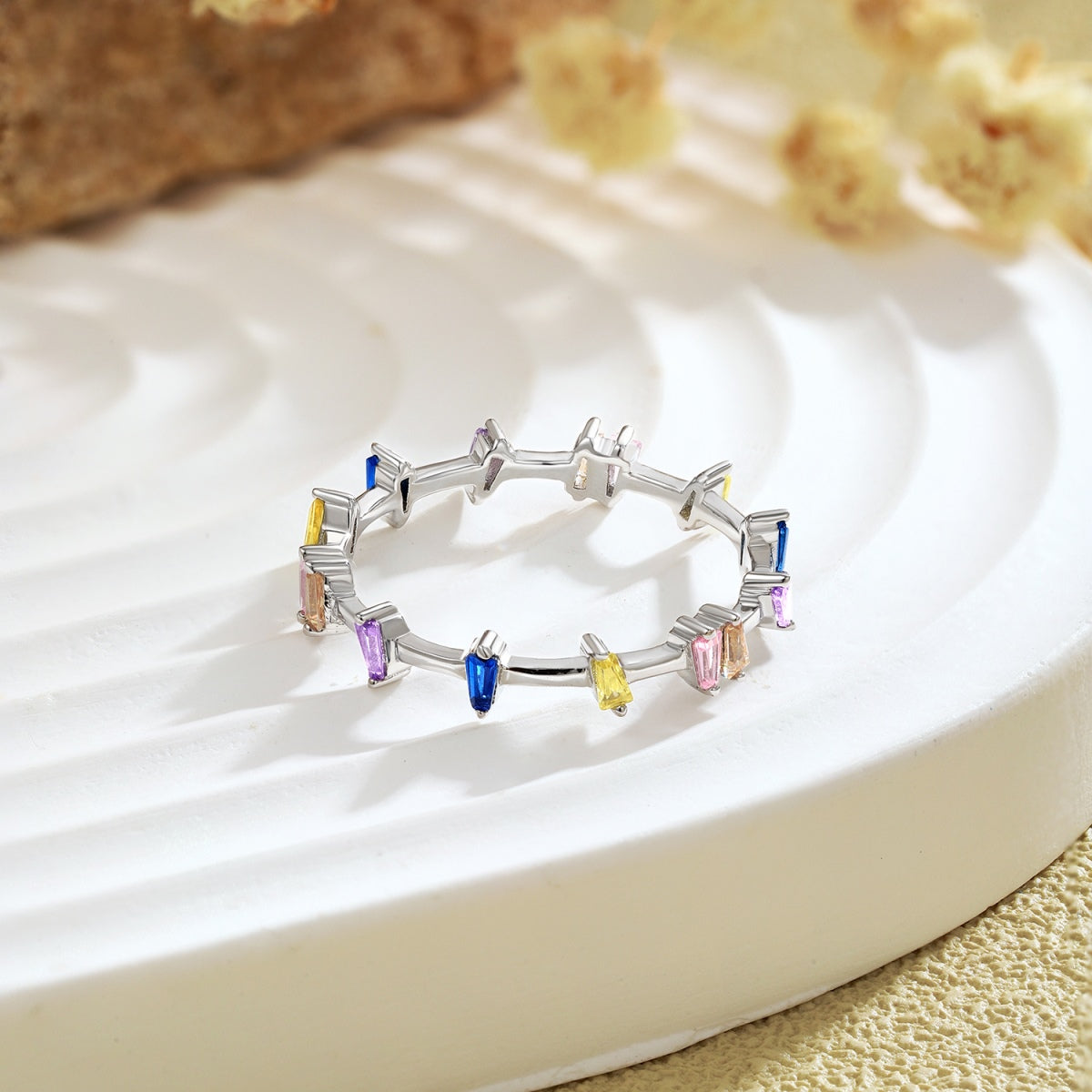 [Clover Jewelry]台形カット デイリーリング