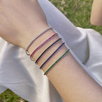[Clover Jewelry]Strahlendes, farbenfrohes, rund geschliffenes Party-Armband