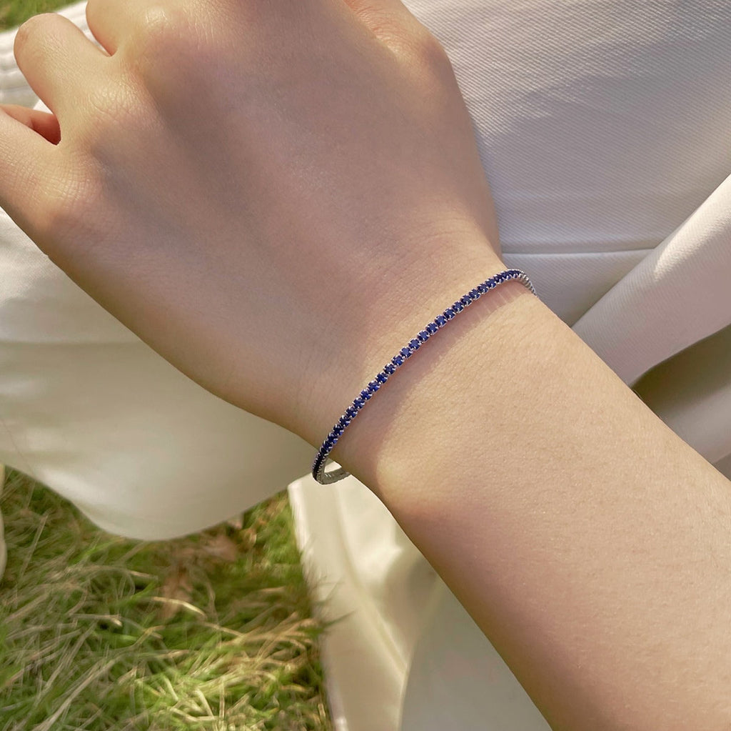 [Clover Jewelry]Strahlendes, farbenfrohes, rund geschliffenes Party-Armband