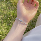 [Clover Jewelry]Strahlendes, farbenfrohes, rund geschliffenes Party-Armband