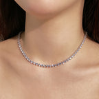 [Clover Schmuck]Verzierte Tennis-Halskette mit herzförmigem Schliff