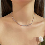 [Clover Jewelry]Zarte runde Tennis Halskette