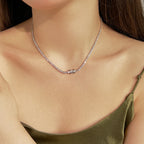 [Clover Jewelry]Zarte runde Tennis Halskette