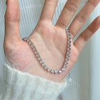 [Klee Schmuck]Prunkvolle Tennis-Halskette mit Herzschliff