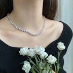 [Klee Schmuck]Prunkvolle Tennis-Halskette mit Herzschliff