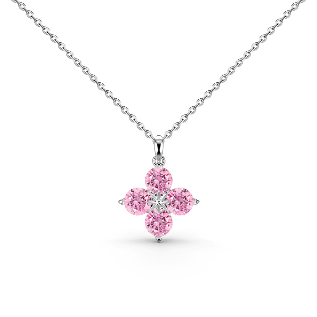 [Clover Jewelry]Vierblättriges Kleeblatt und achtzackige Stern-Halskette