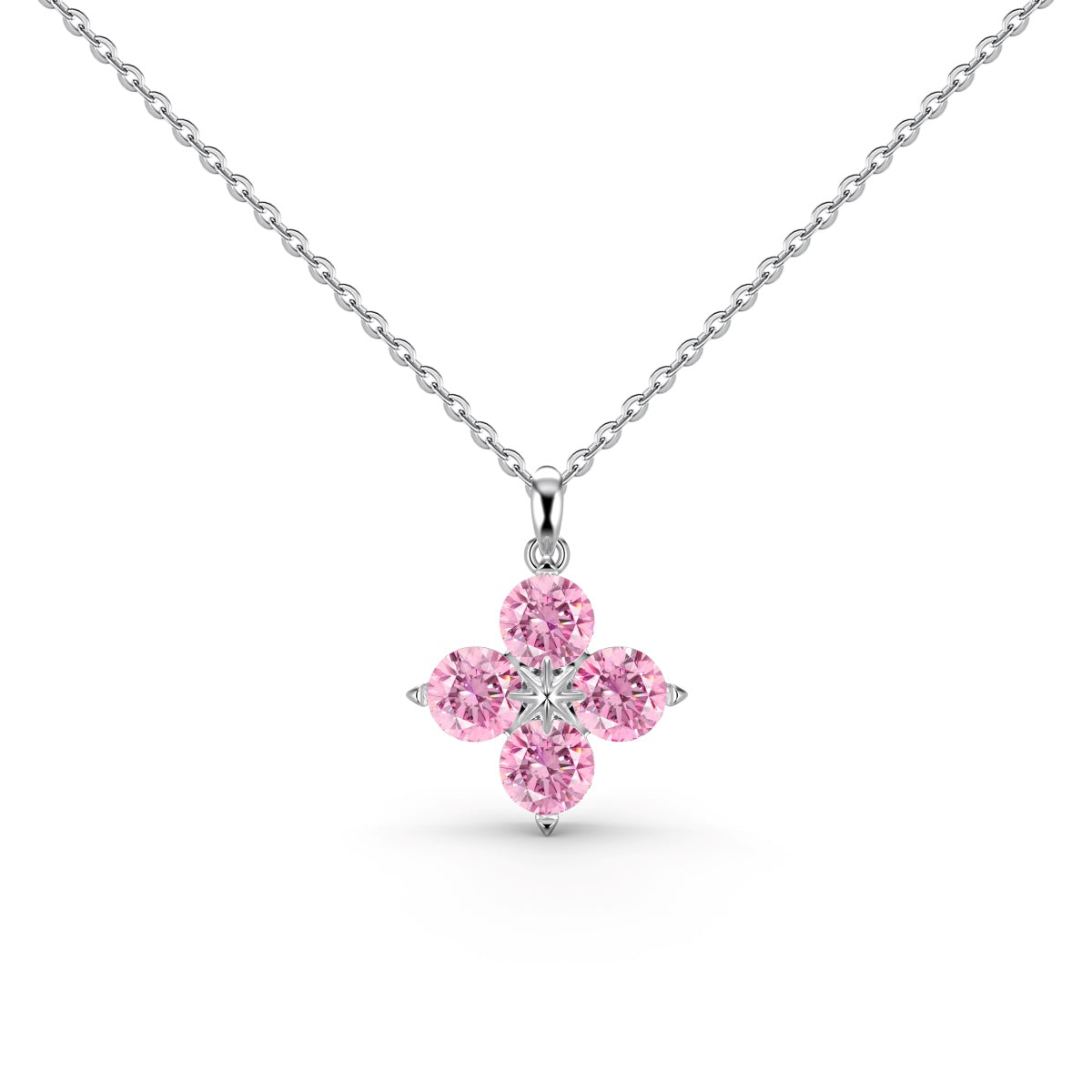 [Clover Jewelry]Vierblättriges Kleeblatt und achtzackige Stern-Halskette