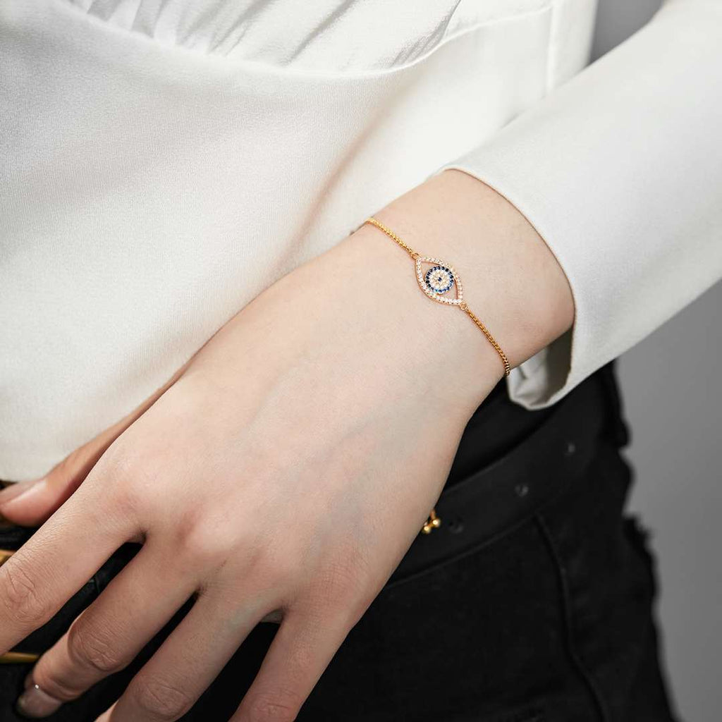 [Clover Jewelry]Funkelnde Halskette in Augenform