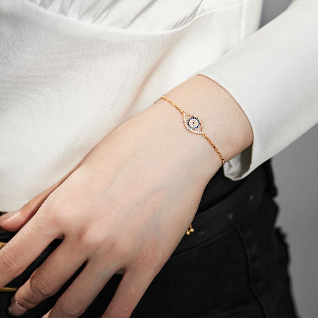 [Clover Jewelry]Funkelnde Halskette in Augenform