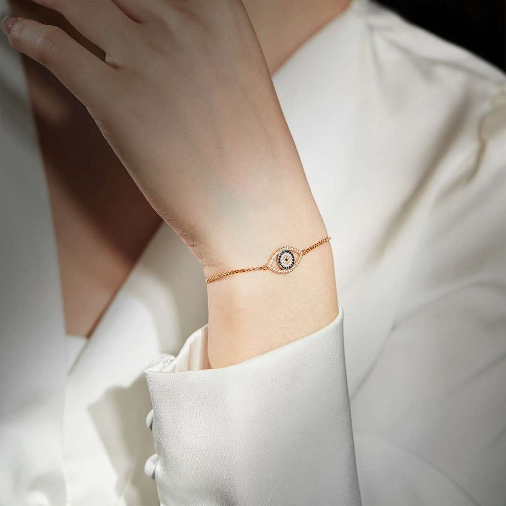 [Clover Jewelry]Funkelnde Halskette in Augenform