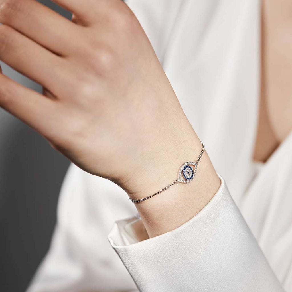 [Clover Jewelry]Funkelnde Halskette in Augenform