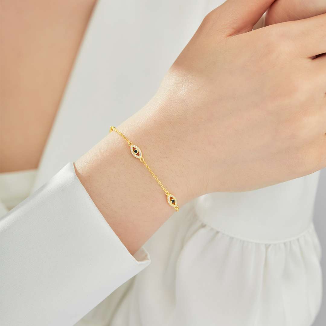[Clover Jewelry]邪視モチーフペンダントネックレス