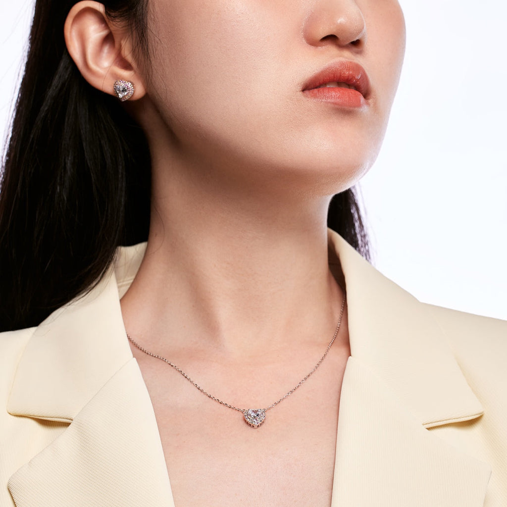 [Clover Jewelry]Funkelnde herzförmige Liebhaber-Ohrringe