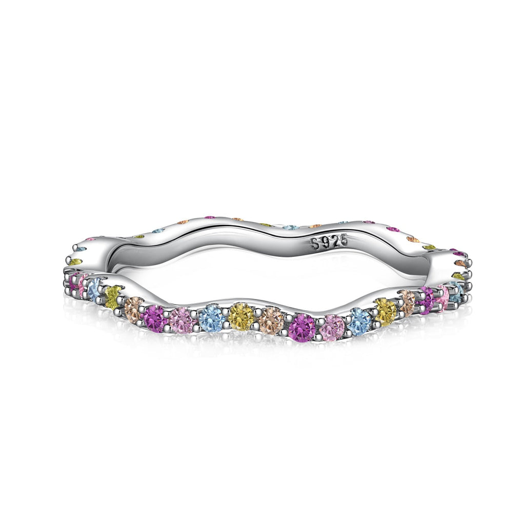 [Clover Jewelry]Dainty Colorful Round Cut Party Ring