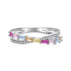 [Clover Jewelry]エネルギッシュなエレガントなラディアントカットパーティリング