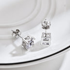 [Clover Jewelry]1,0 Karat Radiant Princess Cut Hochzeits-Ohrringe