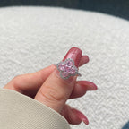 [Clover Jewelry]Luxurious Eternity Flower Shape Banquet Ring