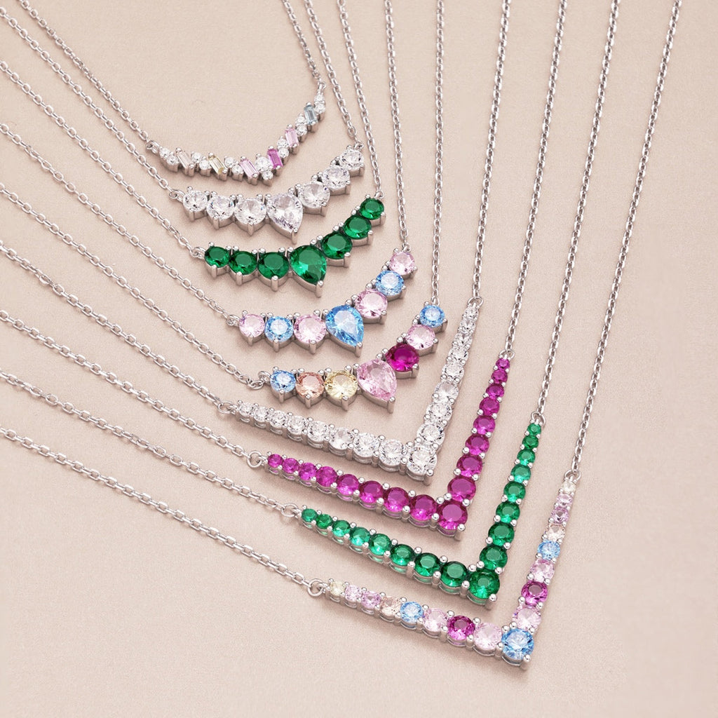 [Clover Jewelry]Funkelnde Regenbogenkette