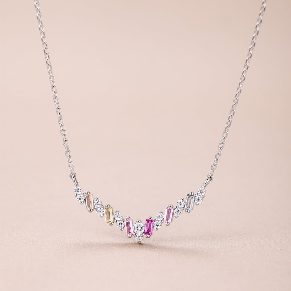 [Clover Jewelry]Funkelnde Regenbogenkette