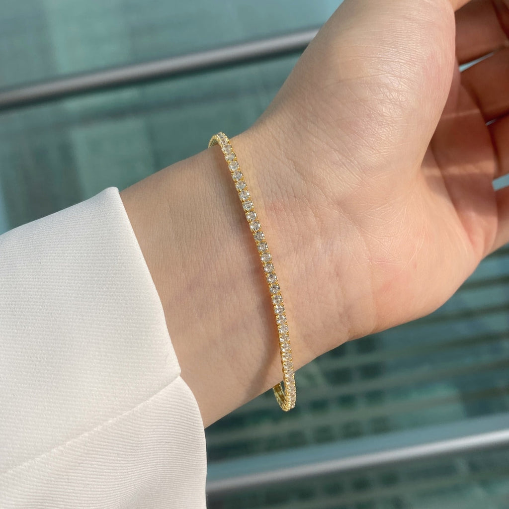 [Clover Jewelry]Strahlendes, farbenfrohes, rund geschliffenes Party-Armband