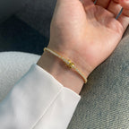 [Clover Jewelry]Strahlendes, farbenfrohes, rund geschliffenes Party-Armband