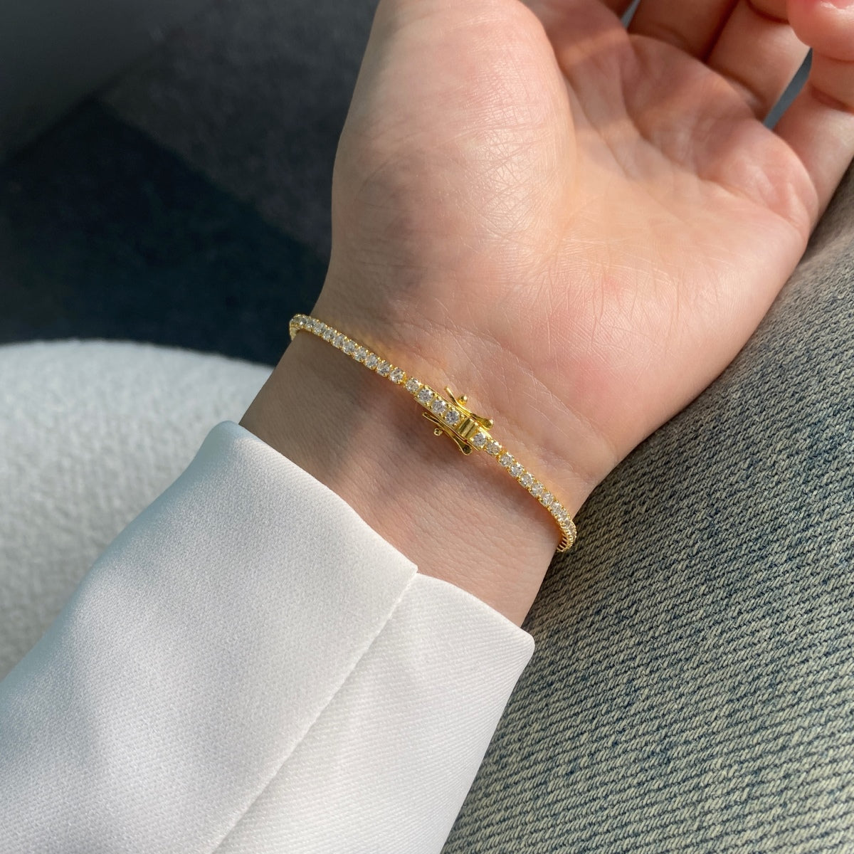 [Clover Jewelry]Strahlendes, farbenfrohes, rund geschliffenes Party-Armband