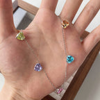 [Clover Jewelry]Funkelnde Bunte Herzschliff Halskette