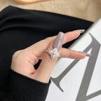 [Clover Jewelry]Luxurious Colorful Flower Shape Banquet Ring