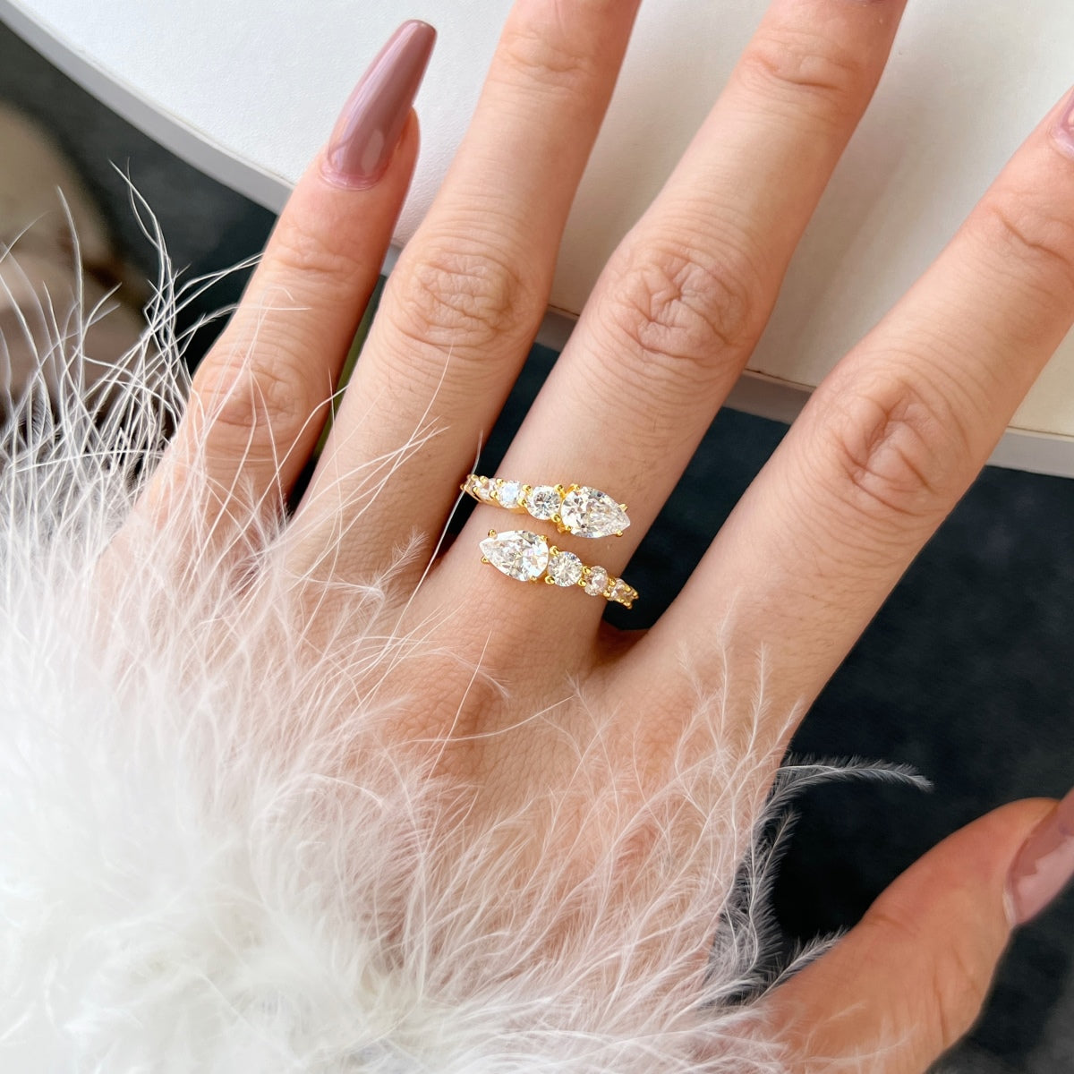 [Clover Jewelry]繊細で生き生きとしたスネークシェイプデイリーリング