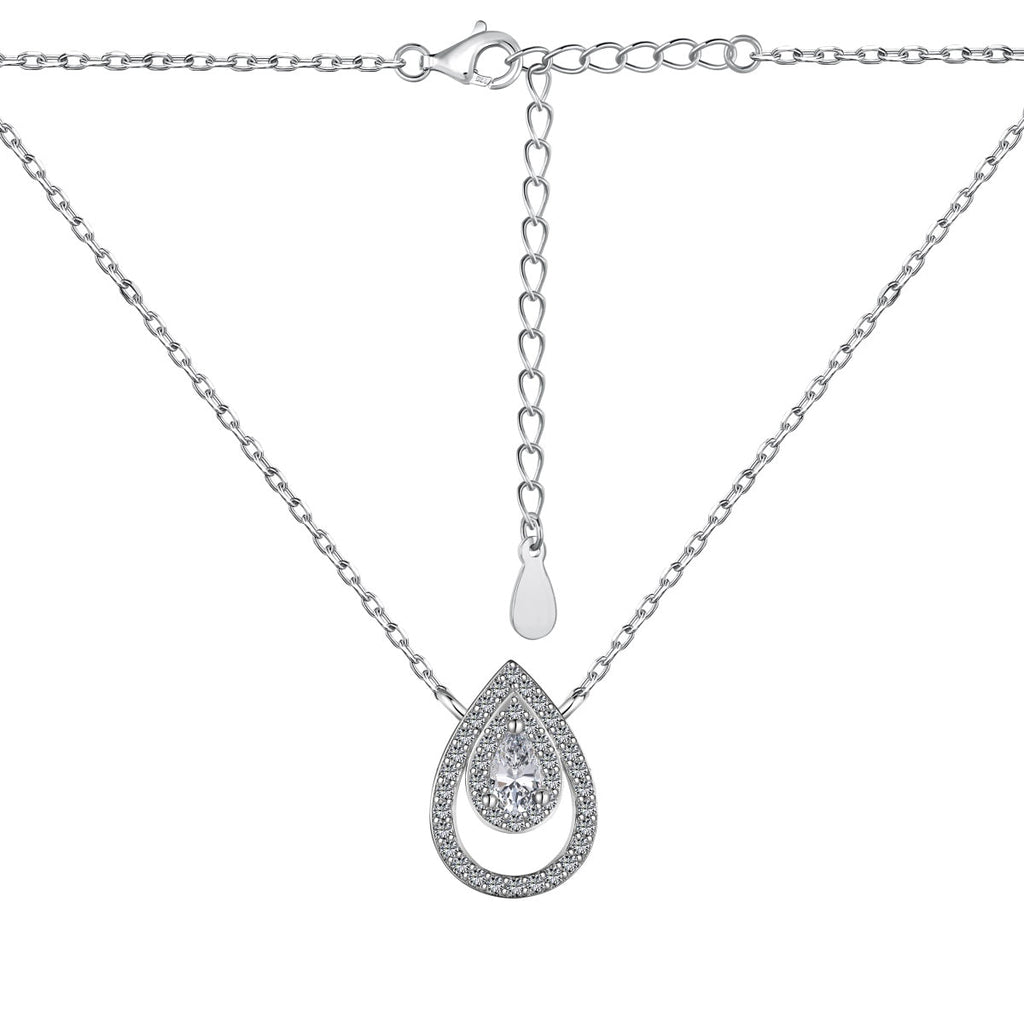 [Clover Jewelry]Sparkling Pear Cut Necklace