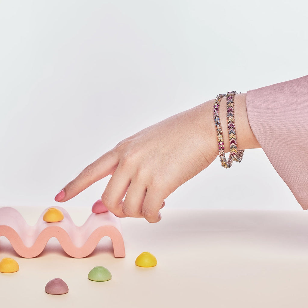 [Clover Jewelry]Ornate Sparkling Round Cut Party Bracelet