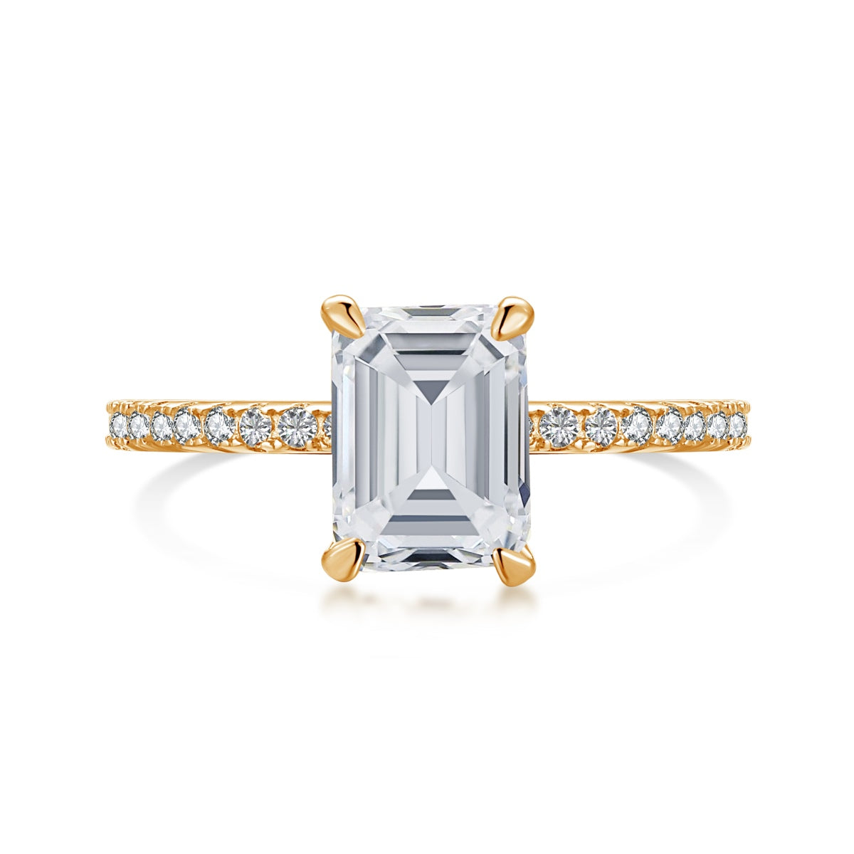 [Clover Jewelry]2.0カラット 華やかな光を放つラディアントカット パーティーリング