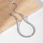 [Clover Jewelry]Funkelndes Armband mit runden Diamanten für den Alltag