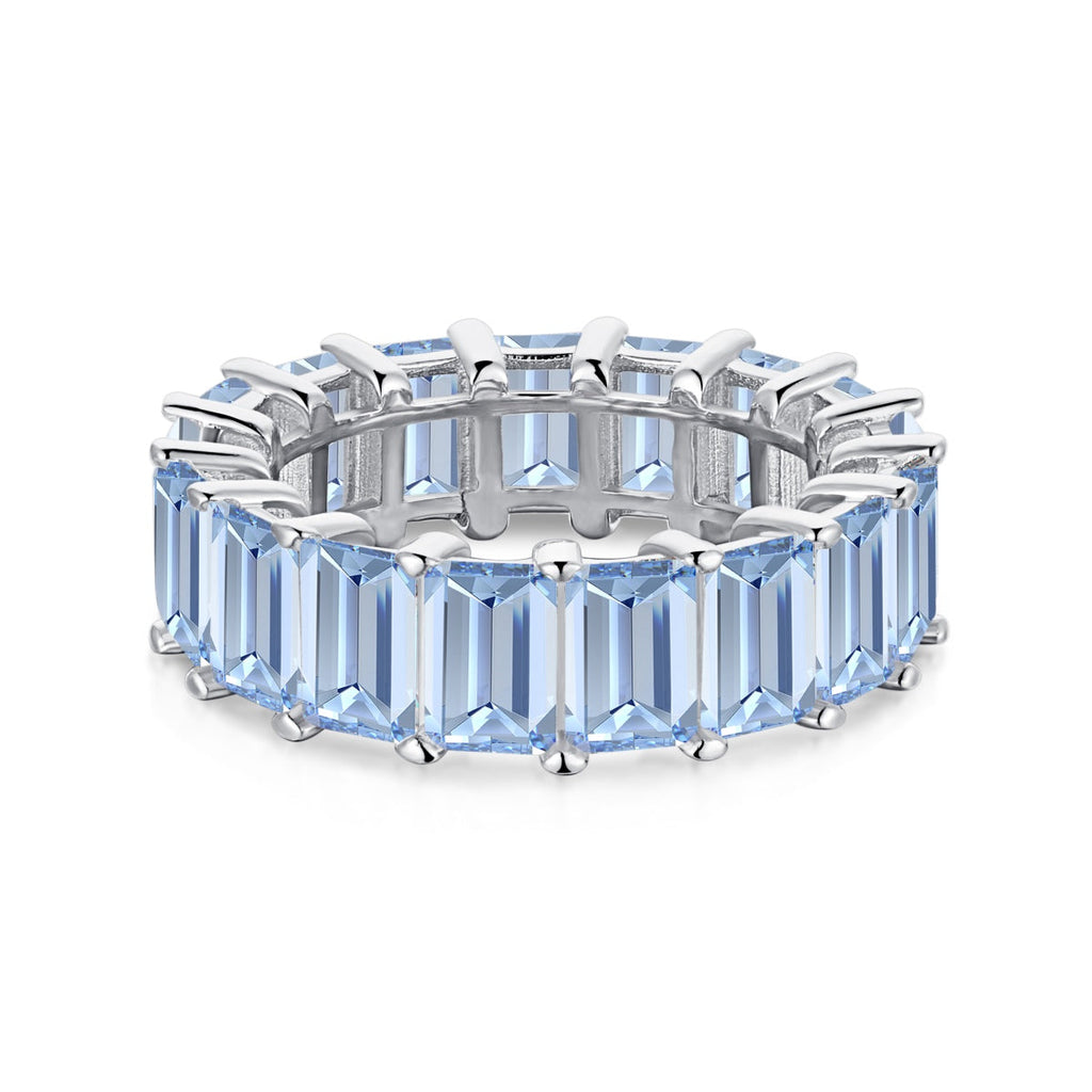 [Clover Jewelry]0.75 Karat Eleganter Tennisring mit Smaragdschliff