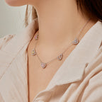 [Klee Schmuck]Glitzernde Fünf-Herz-Halskette