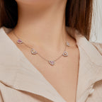 [Klee Schmuck]Glitzernde Fünf-Herz-Halskette