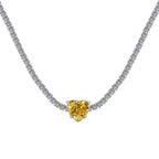 [Kleeblatt Schmuck]2.0 Karat Funkelnde Tennis-Herzschliff-Halskette