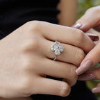 [Clover Jewelry]Herzförmiger vierblättriger Kleeblatt-Kugelring
