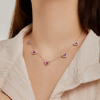 [Klee Schmuck]Glitzernde Fünf-Herz-Halskette