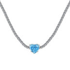 [Kleeblatt Schmuck]2.0 Karat Funkelnde Tennis-Herzschliff-Halskette