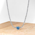 [Kleeblatt Schmuck]2.0 Karat Funkelnde Tennis-Herzschliff-Halskette