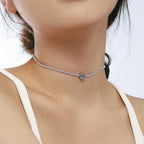 [Kleeblatt Schmuck]2.0 Karat Funkelnde Tennis-Herzschliff-Halskette