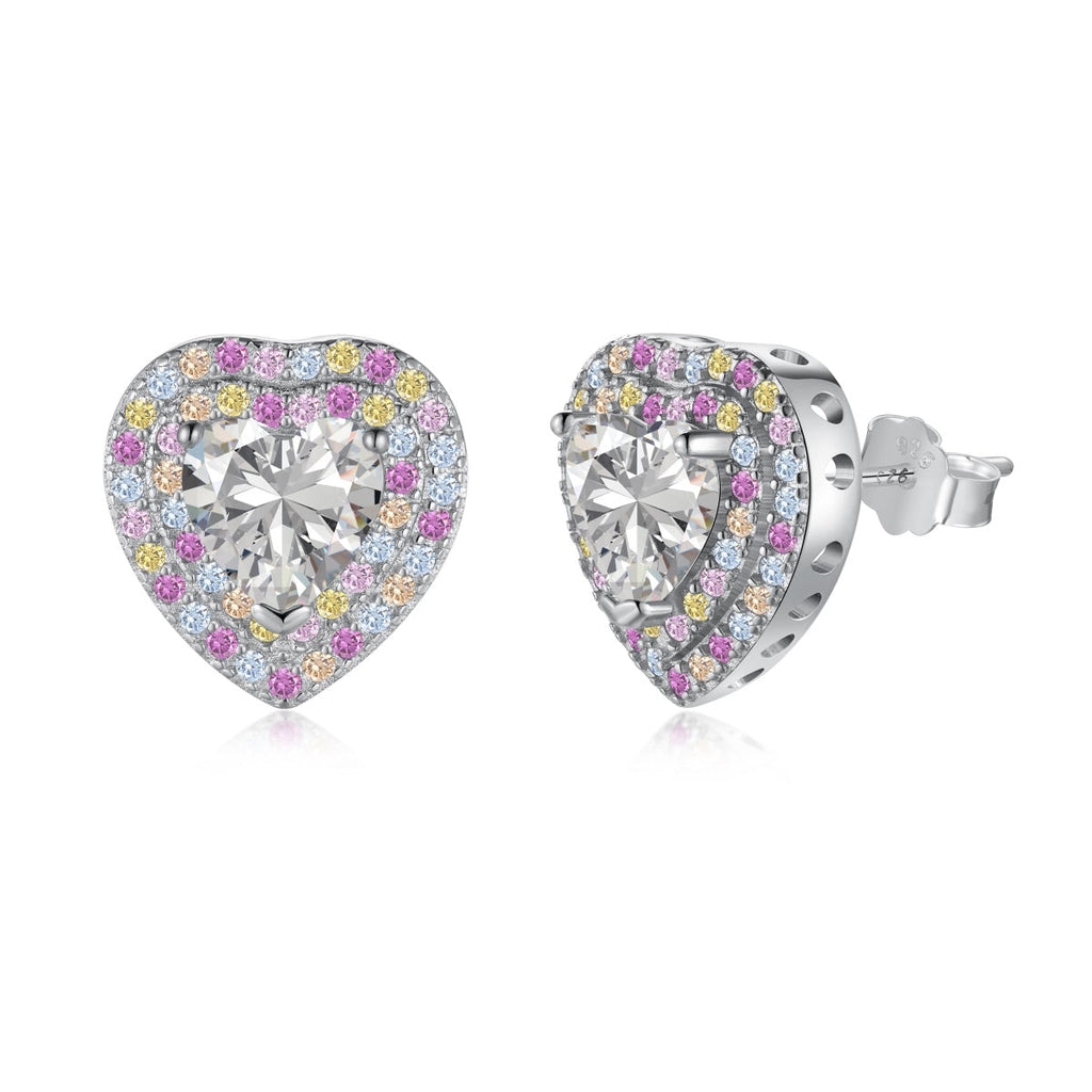 [Clover Jewelry]Funkelnde herzförmige Liebhaber-Ohrringe