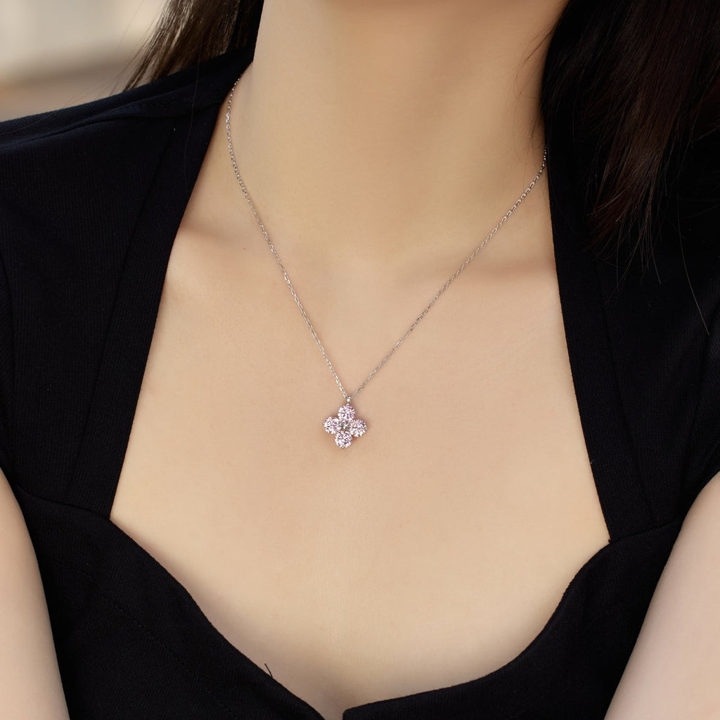 [Clover Jewelry]Vierblättriges Kleeblatt und achtzackige Stern-Halskette